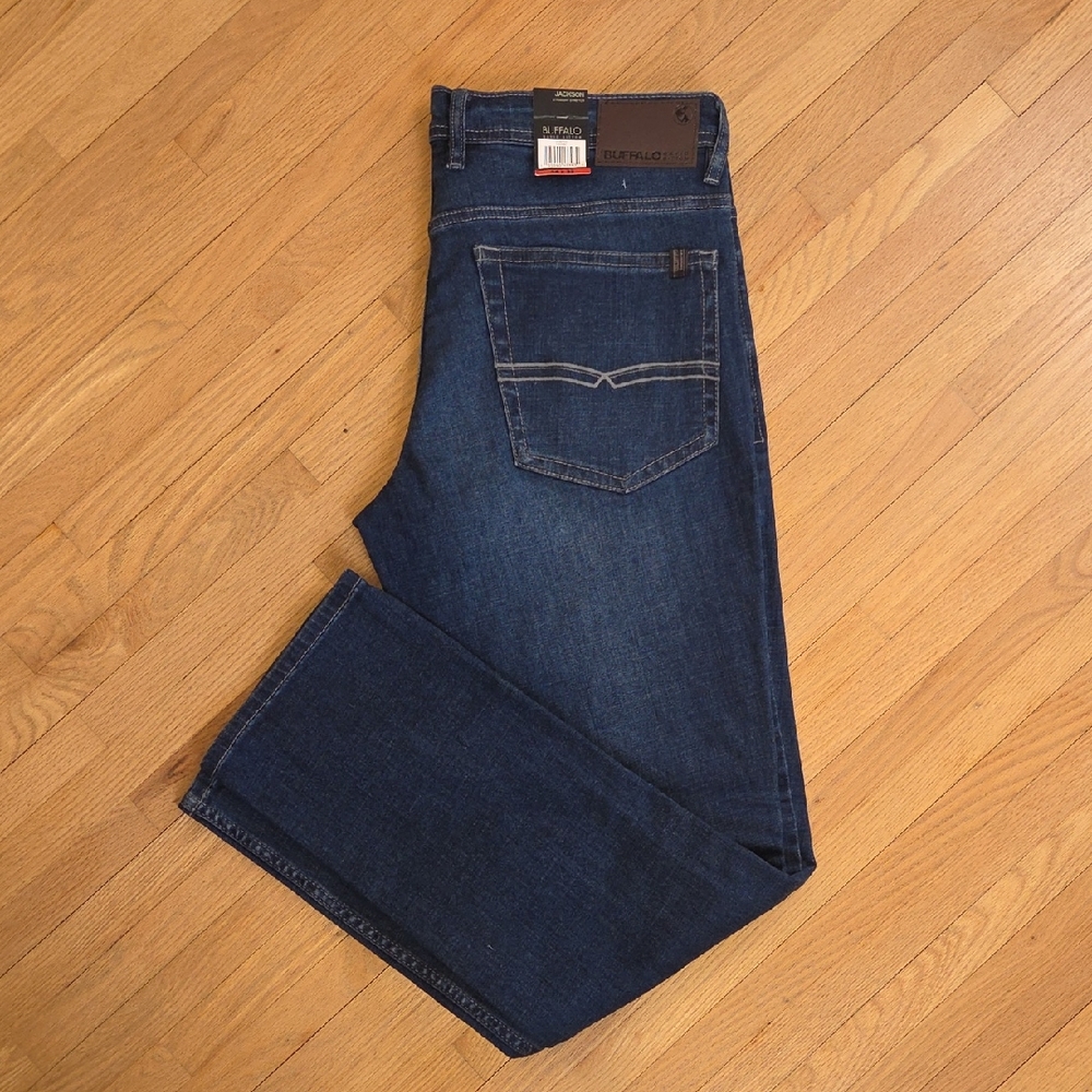 Buffalo Jackson Straight Stretch Men's Blue Jeans 34X32